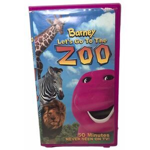 Barney Let's go to the Zoo Vintage VTG VHS TAPE 2001 Clamshell case Toddler Read